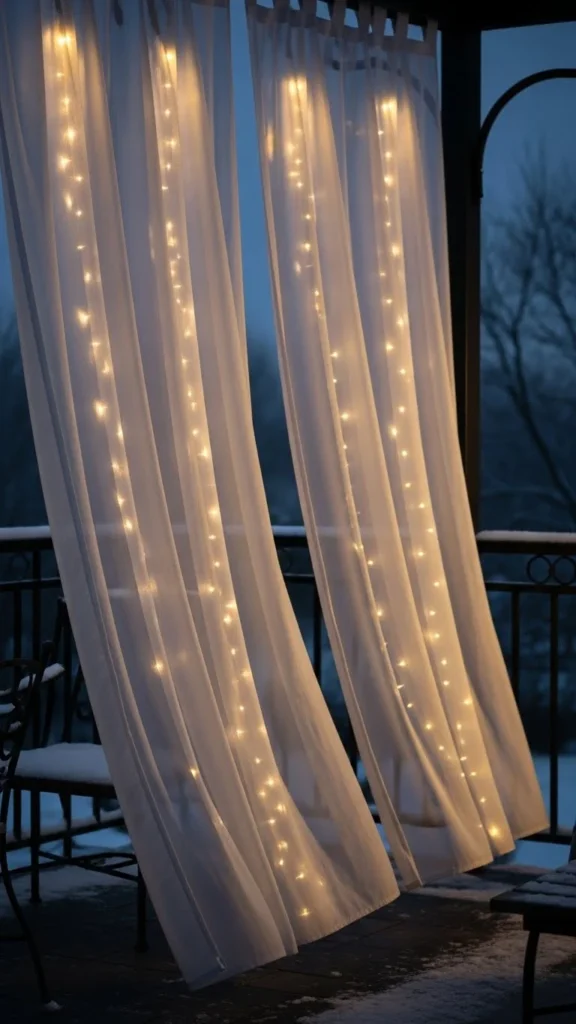Outdoor Curtain Panels with Hidden Lights