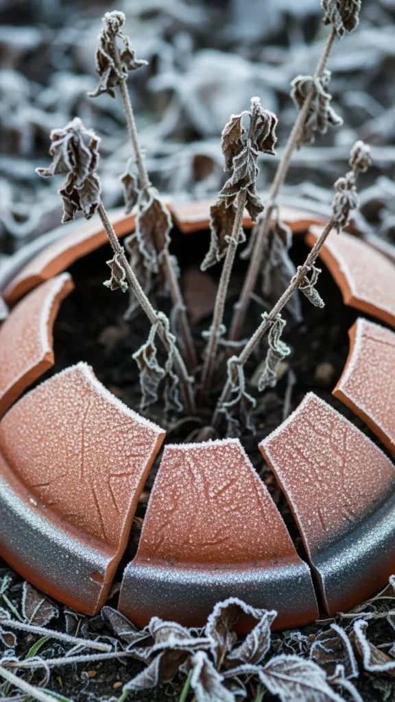 Broken Pot Pieces as Wind Barriers