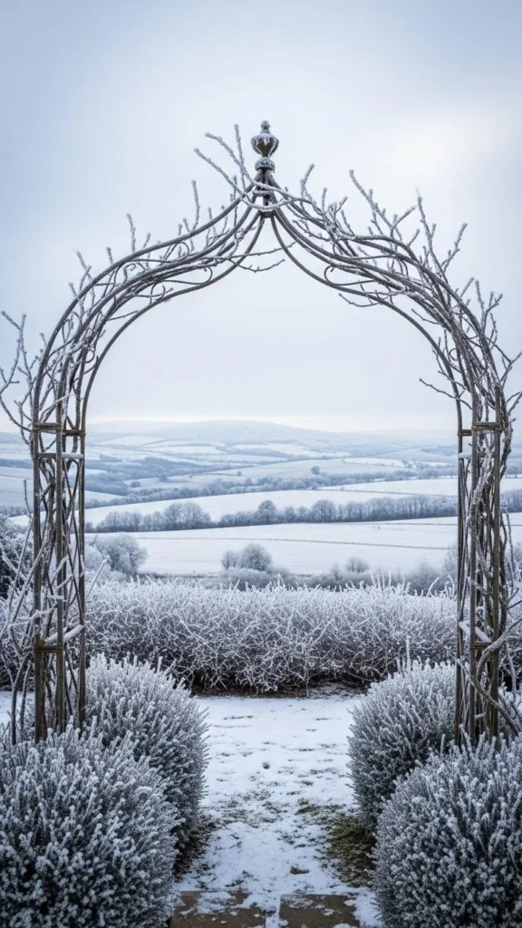 Romantic Arch Framing a Winter Viewpoint