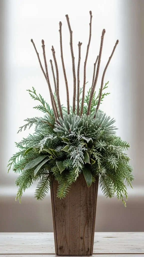 Snow-Dusted Twig & Green Mix