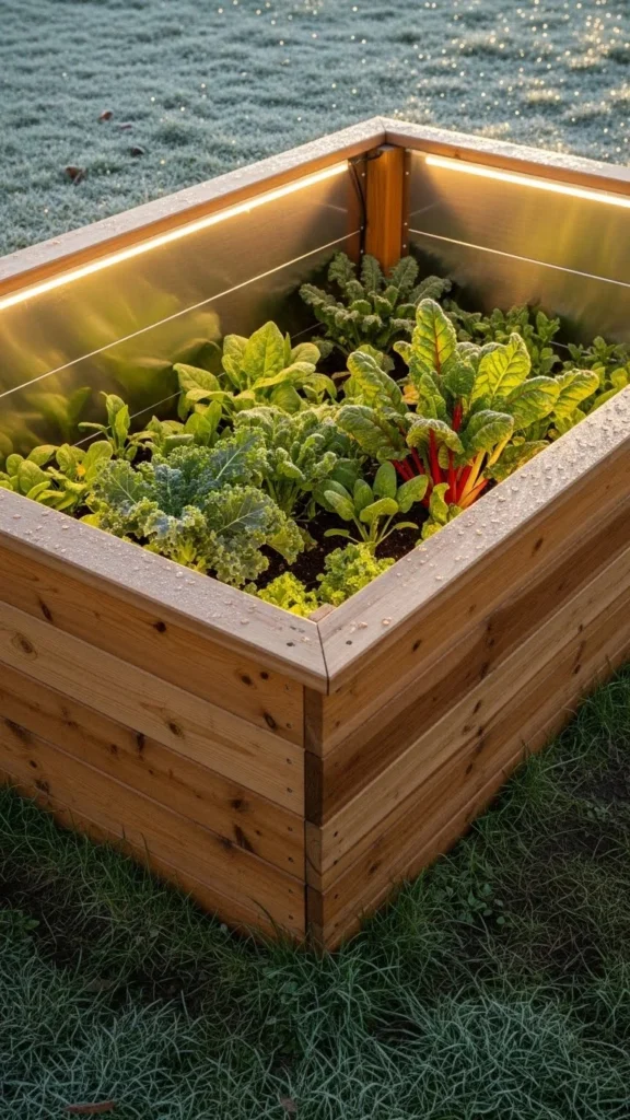 Cedar Bed with Reflective Interior Panels