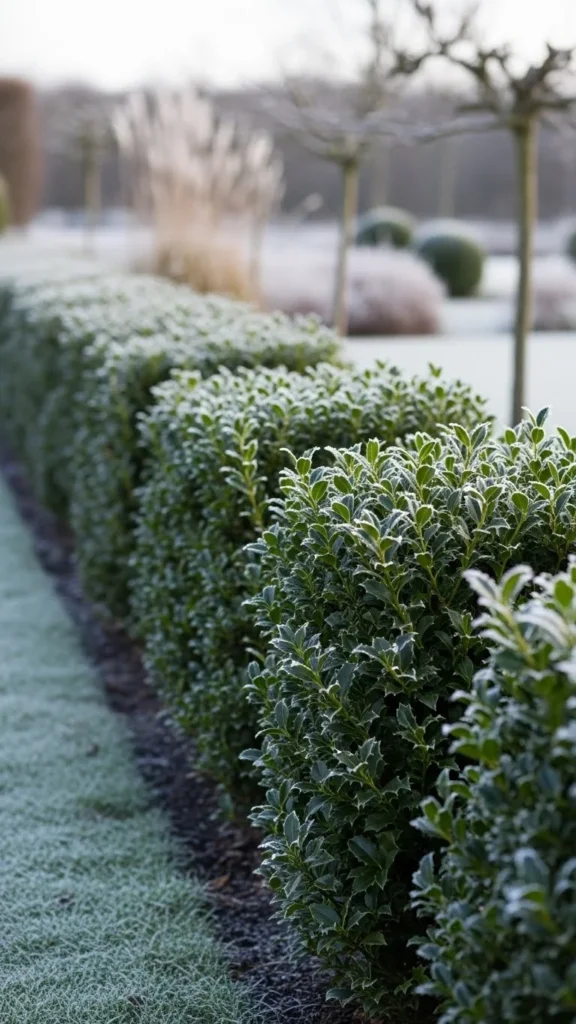 Compact Holly Hedge Line