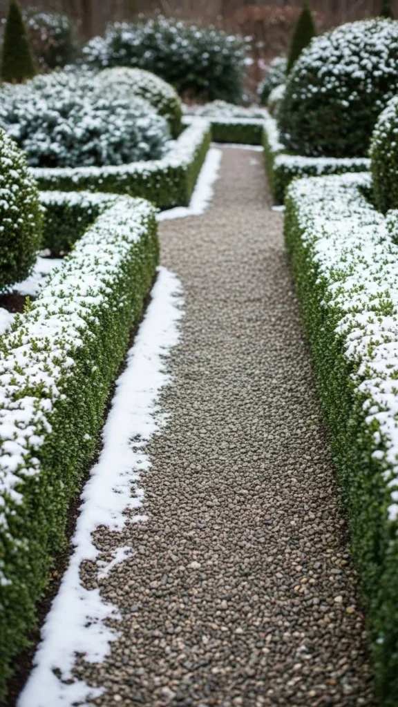 Evergreen-Bordered Gravel Path