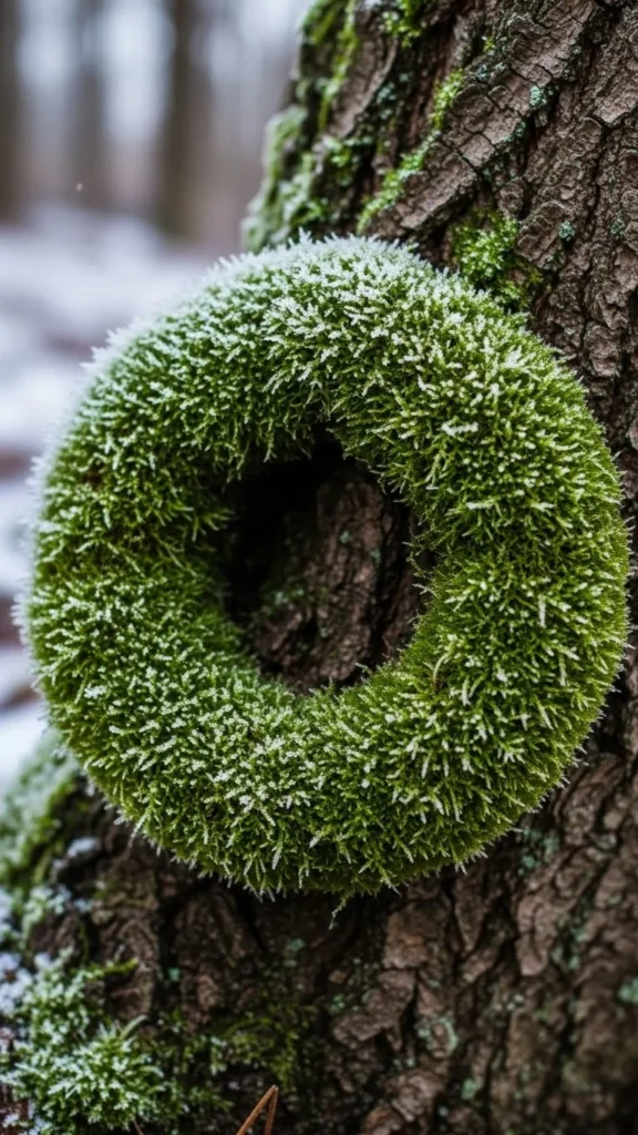 Moss Blanket Around Tree Trunks