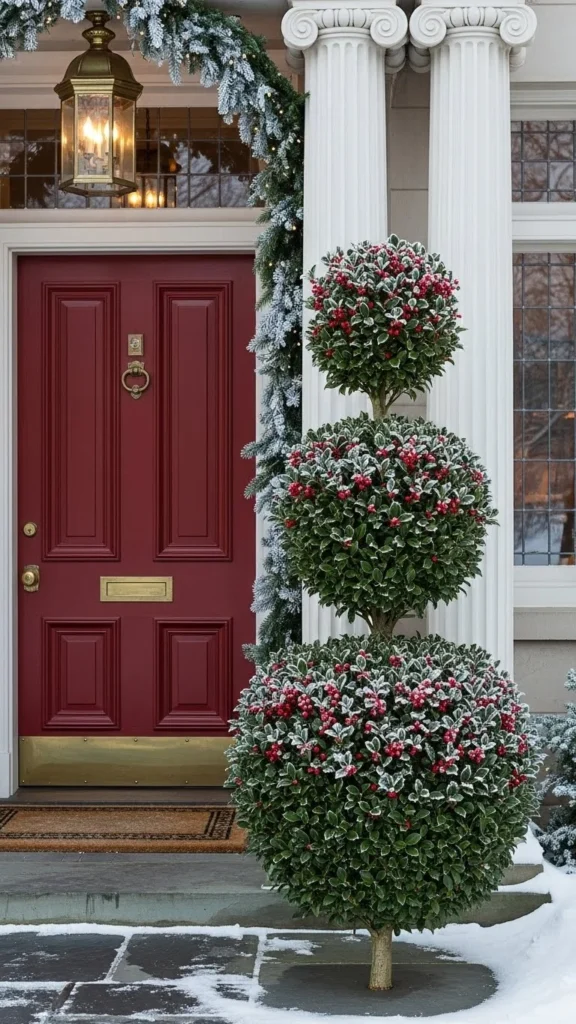 Tiered Holly Ball Topiary