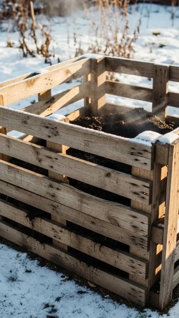 Wooden Pallet Winter Bin