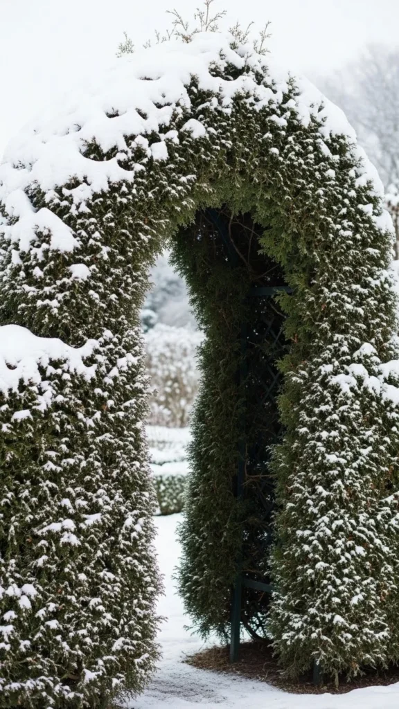  Evergreen-Covered Arch for Year-Round Charm