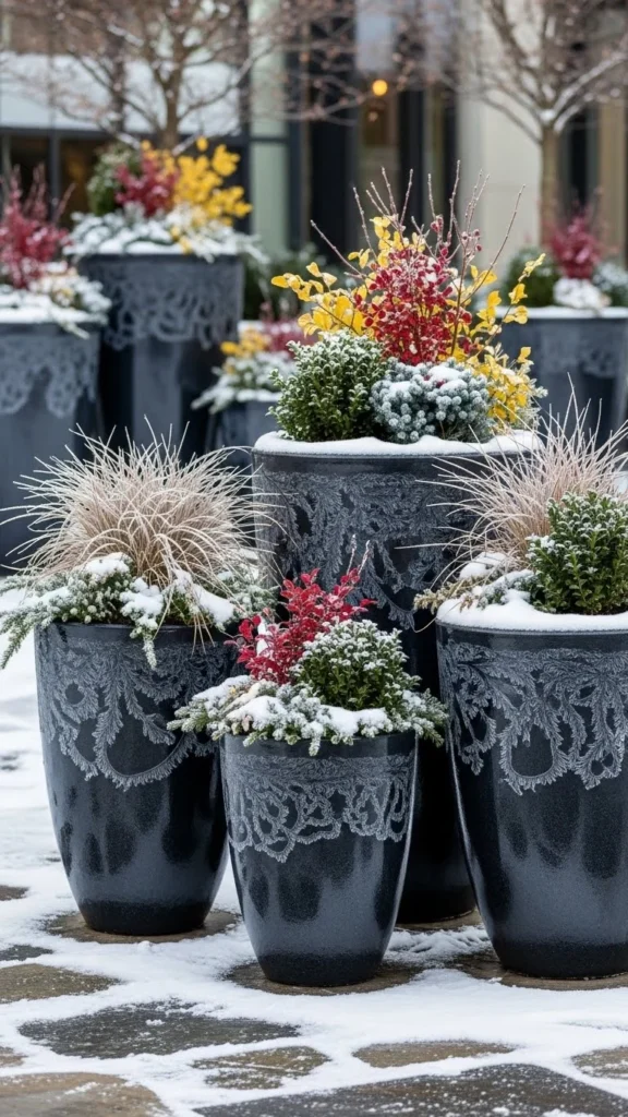 Fiberglass Planters That Stay Strong in Ice