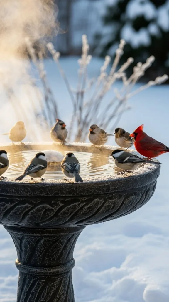 Heated Birdbath Stations