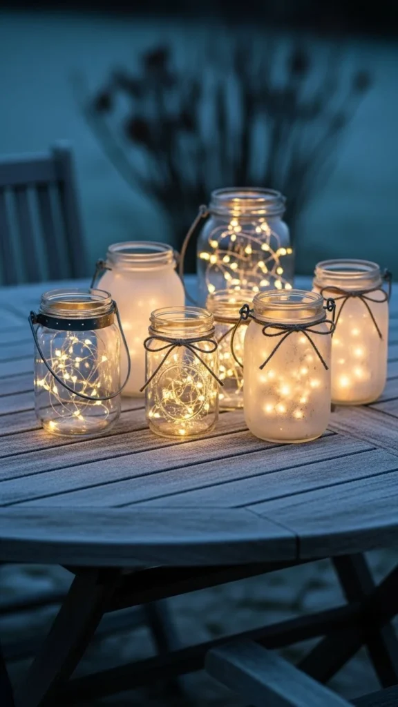 Rustic Mason Jar Light Jars