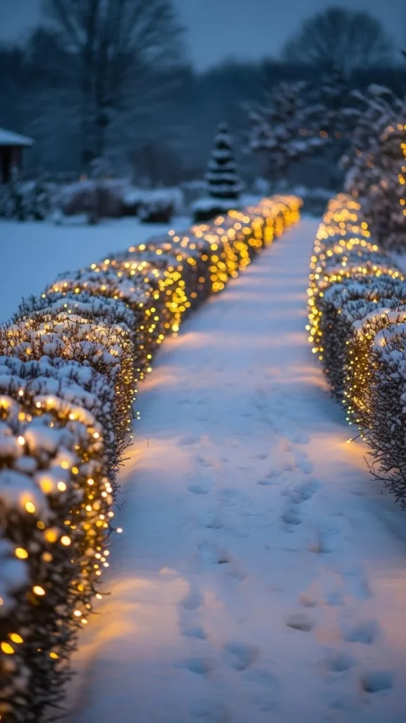 Twinkle-Light Winter Walkway
