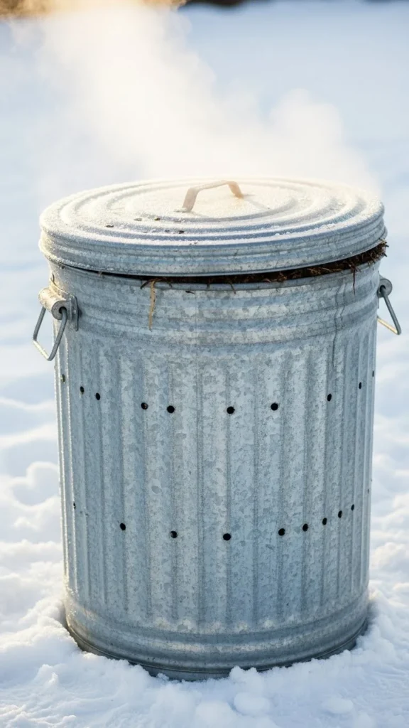 Metal Garbage Can With Holes