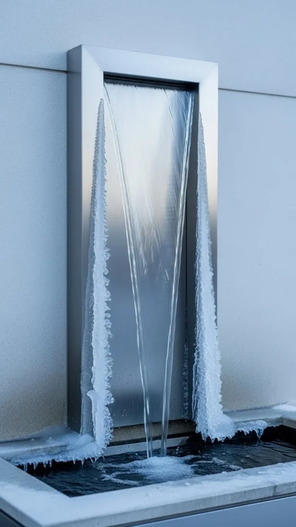 Ice-Framed Wall Fountain