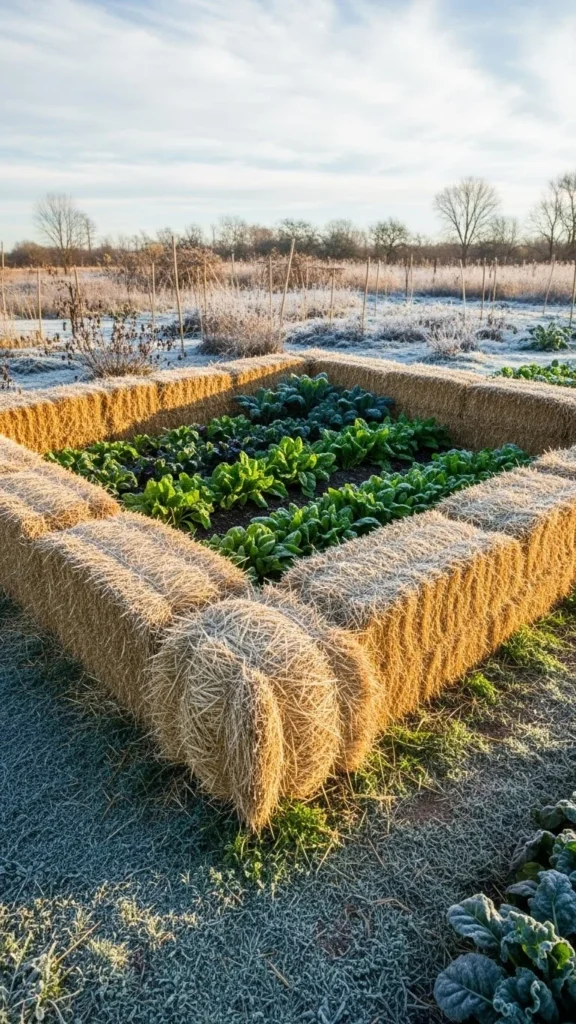 Straw Bale Perimeter Bed