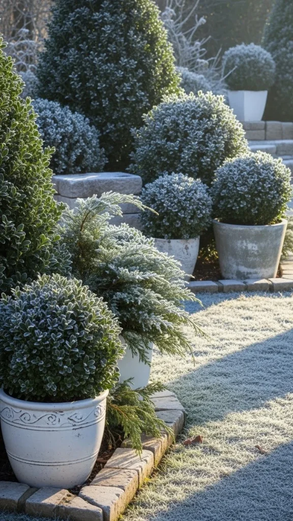 Evergreen Green and Soft White