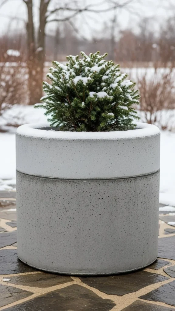 Thick Concrete Cylinder Pots