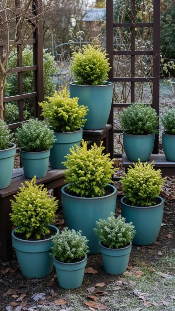 Muted Teal and Soft Brown