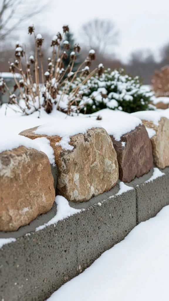 Stone Set-in-Concrete Edging