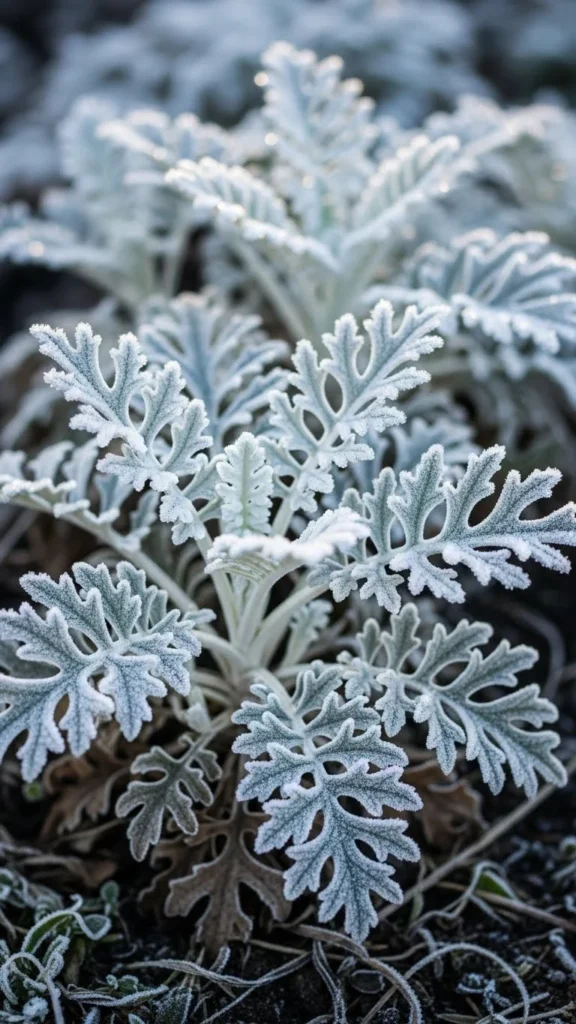 Dusty Miller With Silver Leaves