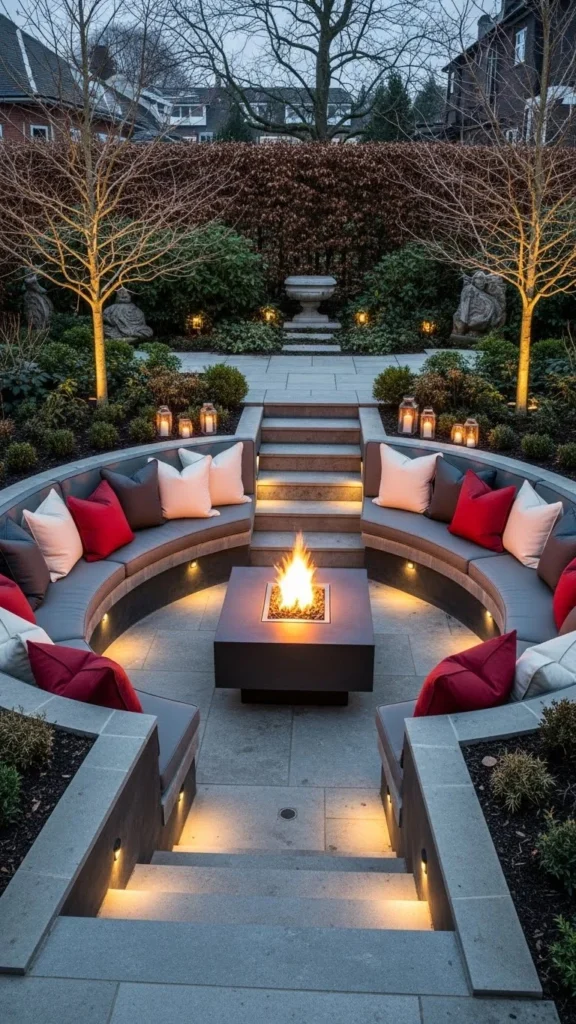 Sunken Seating Area with Low Walls