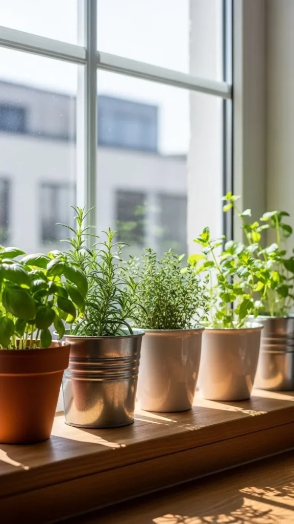 Window Sill Herb Rows
